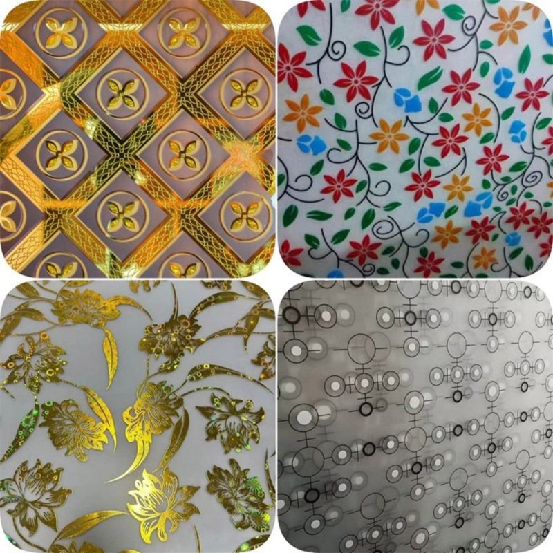 Acid Golden Titanium Colorful Decoration Glass
